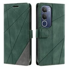 Per vivo Y19s Custodia in pelle con cuciture Skin Feel (verde)