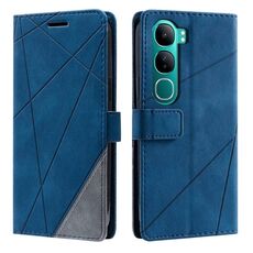 Per vivo Y300 5G / V40 Lite IND Custodia in pelle con cuciture Skin Feel (blu)
