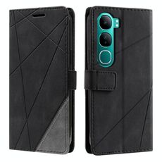 Per vivo Y300 5G / V40 Lite IND Custodia in pelle con cuciture Skin Feel (nero)