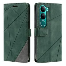 Per vivo Y300 5G / V40 Lite IND Skin Feel Custodia in pelle con cuciture (verde)