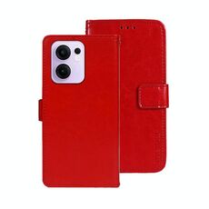 Per OPPO Reno13 F 5G idewei Crazy Horse Texture Custodia in pelle per telefono (rosso)