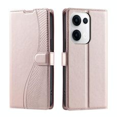 Per OPPO Reno13 5G Voltage Custodia per telefono in pelle ultra sottile a pois (oro rosa)