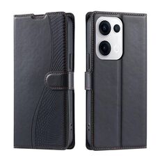 Per OPPO Reno13 5G Voltage Custodia per telefono in pelle ultrasottile a pois (nera)