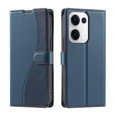 Per OPPO Reno13 5G Voltage Custodia per telefono in pelle ultra sottile a pois (blu)