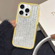 Per iPhone 16 Pro Max Custodia per telefono in TPU ibrido PC ondulato glitterato (giallo)
