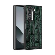 Per Samsung Galaxy Z Fold6 5G ABEEL Beast Pattern 6D Micro-Embossed MagSafe Custodia per telefono in vera pelle (verde)