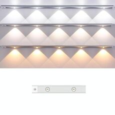 Barra luminosa con sensore di movimento ricaricabile da 30 cm, lampada per armadio con telecomando (argento)
