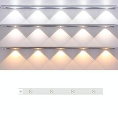 Barra luminosa con sensore di movimento ricaricabile da 60 cm, lampada per armadio con telecomando (argento)