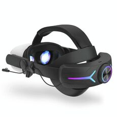 Per Meta Quest 2 VR RGB Head Strap Fascia regolabile Batteria integrata da 8000 mAh (Gaming Nero)