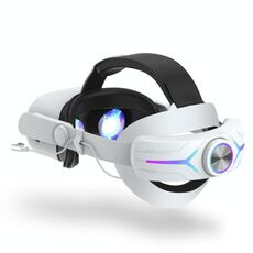 Per Meta Quest 2 VR RGB Head Strap Fascia regolabile Batteria integrata da 8000 mAh (bianco)