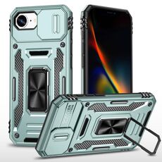 Per iPhone 16e Armor PC + TPU Camera Shield Custodia per telefono (verde alpino)