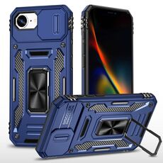 Per iPhone 16e Armor PC + TPU Camera Shield Custodia per telefono (blu navy)