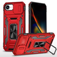 Per iPhone 16e Armor PC + TPU Camera Shield Custodia per telefono (rosso)