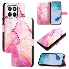 Per Honor X8c 4G PT003 Custodia in pelle con motivo in marmo (rosa, viola, oro)