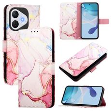 Custodia in pelle con motivo marmo per Honor 400 Lite PT003 (oro rosa)