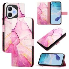 Custodia in pelle con motivo marmo per Honor 400 Lite PT003 (rosa viola oro)