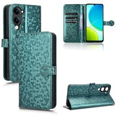 Per vivo Y29s 5G / Y04 4G Custodia per telefono in pelle con trama a nido d'ape (verde)