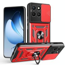 Per Honor X8c 4G Custodia per fotocamera scorrevole TPU+PC Custodia per telefono (rosso)