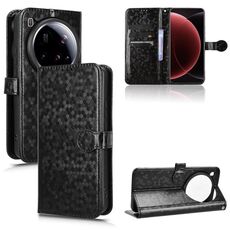 Custodia in pelle con trama a nido d'ape per Xiaomi 15 Ultra (nera)