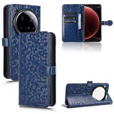 Custodia in pelle con trama a nido d'ape per Xiaomi 15 Ultra (blu)