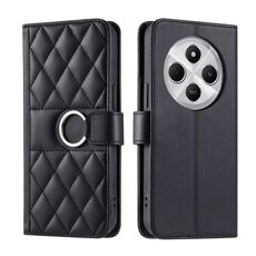Per Redmi 14C 4G / 14R 5G Custodia per telefono in pelle con fibbia ad anello globale (nero)