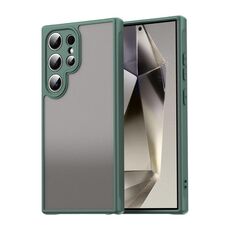Per Samsung Galaxy S24 Ultra 5G Fan Dun Series TPU Hybrid PC Custodia per telefono glassata (verde)