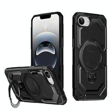 Per iPhone 16e Custodia per telefono con supporto MagSafe satinato (nero)