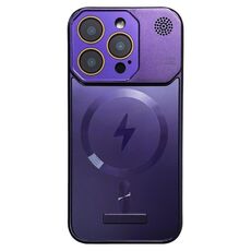 Per iPhone 15 Pro Max Custodia per telefono PC magnetica MagSafe senza cornice per aromaterapia (viola)