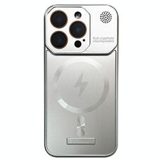 Per iPhone 15 Pro Custodia per telefono PC magnetica MagSafe per aromaterapia senza cornice (argento titanio)