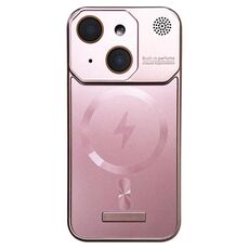 Per iPhone 15 Plus Custodia per telefono PC magnetica MagSafe senza cornice per aromaterapia (oro rosa)