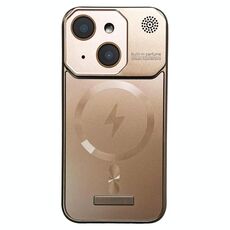 Per iPhone 15 Plus Custodia per telefono PC magnetica MagSafe per aromaterapia senza cornice (oro)