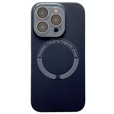 Per iPhone 13 Pro Custodia per telefono in silicone MagSafe con piccola finestra in vetro acrilico (nero)