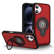 Per iPhone 16 Plus Custodia magnetica per telefono con supporto ad anello (rosso)