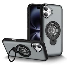 Per iPhone 16 Plus Custodia magnetica con supporto ad anello (grigio)