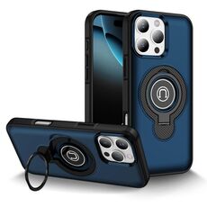 Per iPhone 16 Pro Custodia magnetica per telefono con supporto ad anello (blu)