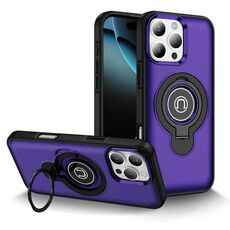 Per iPhone 16 Pro Custodia magnetica per telefono con supporto ad anello (viola)