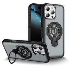 Per iPhone 16 Pro Max Custodia magnetica con supporto ad anello (grigio)