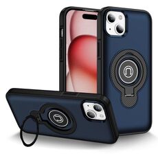 Per iPhone 15 Custodia magnetica per telefono con supporto ad anello (blu)
