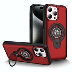 Per iPhone 15 Pro Custodia magnetica per telefono con supporto ad anello (rosso)