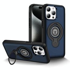 Per iPhone 15 Pro Custodia magnetica per telefono con supporto ad anello (blu)