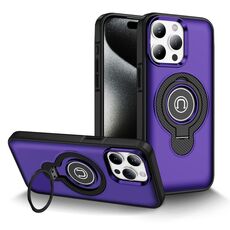 Per iPhone 15 Pro Custodia magnetica con supporto ad anello (viola)