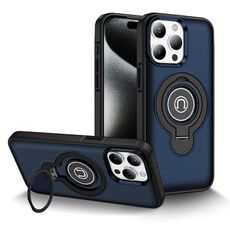 Per iPhone 15 Pro Max Custodia magnetica per telefono con supporto ad anello (blu)