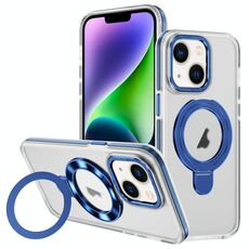 Per iPhone 14 Custodia per telefono con supporto magnetico MagSafe in acrilico ibrido TPU bicolore (blu)