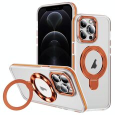 Per iPhone 12 Pro Custodia per telefono con supporto magnetico MagSafe in acrilico ibrido TPU bicolore (arancione)