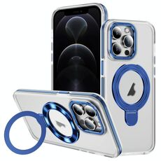 Per iPhone 12 Pro Custodia per telefono con supporto magnetico MagSafe in acrilico ibrido TPU bicolore (blu)