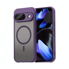 Per Google Pixel 9 Fan Dun Series TPU Hybrid PC Frosted Magsafe Custodia per telefono (viola)