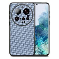 Per Xiaomi 15 Ultra Custodia per telefono in pelle con trama in fibra di carbonio (blu)
