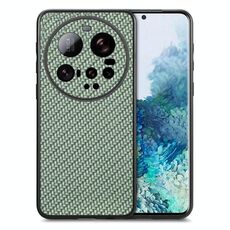 Per Xiaomi 15 Ultra Carbon Fiber Texture Custodia per telefono in pelle con retro in pelle (verde)