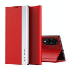 Per Samsung Galaxy S25 Edge 5G Custodia per telefono in pelle adsorbimento elettrolitica laterale (rossa)