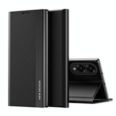 Per Samsung Galaxy S25 Edge 5G Custodia per telefono in pelle adsorbimento elettrolitica laterale (nero grafite)